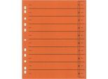 Schäfer Shop Select Trennblätter, mit Taben, DIN A4- Format, Linienaufdruck, Universallochung, 100 Stück, orange