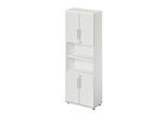 Schäfer Shop Select Kombischrank Start Off, 6 OH, 4 OH m. Tür, abschließbar, B 800 x T 420 x H 2240 mm, lichtgrau/lichtgrau