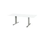 Schäfer Shop Select Besprechungstisch Planova Basic, Rechteck, T-Fuß, B 1800 x T 800 x H 717 mm, weiß/weißaluminium RAL 9006