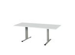 Schäfer Shop Select Besprechungstisch Planova Basic, Rechteck, T-Fuß, B 1800 x T 800 x H 717 mm, lichtgrau/weißaluminium RAL 9006
