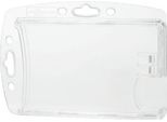 Ausweishalter Durable HARTBOX, für 2 Karten im Hoch-/Querformat, Daumenstanzung, Befestigungslaschen, B 101 x H 71 mm, Polystyrol, transparent, 10 Stück
