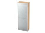 Rollladenschrank 5 OH, B 800 x T 420 mm, Ahorn-Dekor/silber