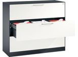 Hängeregistraturschrank ASISTO C 3000, 3 Schubladen, 3-bahnig, B 1200 mm, anthrazit/weiß