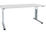 Schreibtisch ALICANTE, C-Fuß, Rechteck, B 1600 x T 800 x H 680-820 mm, lichtgrau