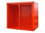 Gasflaschencontainer BAUER GFC-B M3, B 1570 x T 2425 x H 2265, für 45 Gasflaschen, feuerbeständig, abschließbar, rot