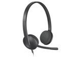 USB Headset Logitech H340, binaural, verstellbares Mikrofon mit Geräuschfilter, verstellbarer Kopfbügel, B 173 x T 65 x H 210 mm, schwarz