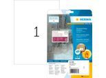 Etiketten HERMA 4698, 210 x 297 mm, 25 Etiketten / 25 A4-Blätter, wetterfest, selbstklebend, stark haftend, Polyesterfolie, mattweiß