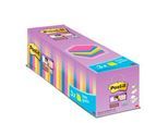 Post-it® Super Sticky Notes 654SE24P Sparpaket, 76 x 76 mm, 24 x 90 Blatt, farbsortiert, blanko