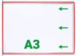 Sichttafel Tarifold DIN A3 quer, 10 St., alle Trägersysteme, Metalldrehzapfen, rot