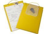 EICHNER Auftragstasche Edge, für DIN A4 Dokumente, Schlüsselfach, B 230 x T 5 x H 330 mm, 10 Stück, gelb
