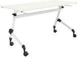 Schäfer Shop Select Klapptisch mit Rollen, Rechteck, Vierkantrohr, B 1400 x T 600 x H 720 mm, weiß/weiß