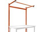 Aufbauportal m. Ausleger, Grundtisch SPEZIAL Arbeitstisch/Werkbank UNIVERSAL/PROFI, 1500 mm, rotorange