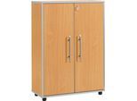 Schäfer Shop Select Aktenschrank Moxxo IQ, Holz, 2 Böden, 3 OH, B 801 x T 362 x H 1115 mm, abschließbar, Buche-Dekor
