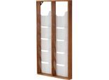 Update Display Prospektständer WoodMagazine, Wandversion, einseitig, Holz und Acrylglas, Buche, 10 Fächer je DIN A4