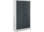 Schäfer Shop Select Materialschrank MSI 16408i , B 800 x T 400 x H 1585 mm, 3 Böden, Stahl, lichtgrau/anthrazitgrau