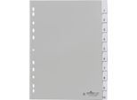 Durable PP-Register mit Wechseltaben, Zahlen 1-10, grau