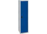 Schäfer Shop Genius Flügeltürenschrank FS, Stahl, mit Belüftungslöchern, B 545 x T 520 x H 1950 mm, 5 OH, Weißalu/Enzianblau, bis 250 kg