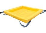 Faltwanne für Kleingebinde, Kapazität 57 l, Schaumstoffwände, stapelbar, B 600 x T 600 x H 150 mm, PVC, gelb