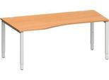 Schäfer Shop Genius Freiformschreibtisch MODENA FLEX, Ansatz links, B 1800 mm, Buche