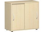 Schiebetürenschrank PALENQUE, 2 Ordnerhöhen, 1 Boden, B 800 x T 400 x H 752 mm, Ahorn