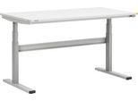 Treston TED Arbeitstisch M1350 ESD, B 1500 x T 800 mm, elektrisch höhenverstellbar, T-Fuß, hellgrau RAL 7035