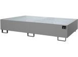 Regalwanne Typ RW/GR 2700-2, mit Gitterrost, grau RAL7005