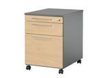 Schäfer Shop Select Rollcontainer Start Off 126, Utensilien-, Hängeregisterauszug, Schublade, abschließbar, B 432 x T 580 x H 595 mm, graphit/ahorn