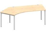 Schäfer Shop Genius Winkelschreibtisch MODENA FLEX 135°, Ansatz links, Ahorn/weißaluminium