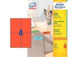 Avery Zweckform Etiketten 3456, 105 x 148 mm, 400 Stück, rot