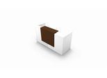 Theke Spezia, gerade, B 2060 x T 880 x H 1130 mm, weiß/Leder braun