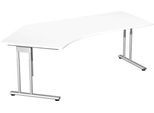 Winkelschreibtisch 135° PALENQUE, C-fuß, Winkel links, B 2165 x T 800/1130 x H 680-820 mm, weiß