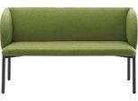 Sofa Leyform LIV, 2-Sitzer, rechteckig, B 1270 x T 620 x H 740 mm, mit Armlehnen & Gleitern, Stoffbezug, moosgrün