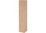 Schließfachschrank Topas Line, 6 Ordnerhöhen, 3 Fächer, Zylinderschloss, B 400 x T 420 x H 2156 mm, Nussbaum/Nussbaum