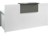 Empfangstheke Come-In, 1 Ablage, gerade, Breite 1800 mm, weiß/graphit