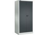 Schäfer Shop Select Materialschrank MSI 2609 S, verstärkte Ausführung, bis 100 kg/Fachboden, B 950 x T 600 x H 1935 mm, lichtgrau/anthrazitgrau