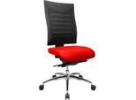 Schäfer Shop Select Bürostuhl SSI Proline S3+, Synchronmechanik, ohne Armlehnen, 3D-Netz-Rückenlehne, 3D-Sitzgelenk, rot/schwarz
