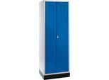Schäfer Shop Select Kleiderspind, 2 Türen, mit Drehriegelverschluss, lichtgrau/enzianblau
