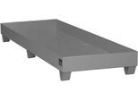 Stahl-Auffangwanne ohne Gitterrost, 2400 x 800 mm, grau RAL 7005