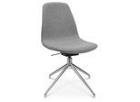 Konferenzsessel Topstar Sitness Life 1.1, dreh-/sitzhöhenverstellbar, ohne Armlehnen, B 460 x T 390 x H 450-480 mm, 4-Fußgestell, Alu poliert & Stoff, h.grau