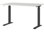 Schreibtisch Agenda, mechanisch höhenverstellbar, B 1200 x T 800 x H 680-910 mm, Lichtgrau/Schwarz