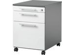 Schäfer Shop Select Rollcontainer SET UP, 1 Schublade, 1 Utensilienauszug, HR-Auszug, B 432 x T 580 x H 595 mm, graphit/weiß