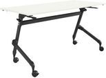 Schäfer Shop Select Klapptisch mit Rollen, Rechteck, Vierkantrohr, B 1400 x T 600 x H 720 mm, weiß/schwarz