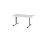 Schäfer Shop Select Besprechungstisch Planova Basic, Rechteck, T-Fuß, B 1400 x T 800 x H 717 mm, lichtgrau/weißaluminium RAL 9006
