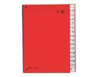 PAGNA Pultordner Color 1 - 31, auch für Überformate, numerisch, Polypropylen, rot