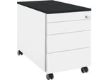 Schäfer Shop Genius Rollcontainer 1233, 3 Schubladen, Utensilienauszug, B 435 x T 765 x H 567 mm, weiß/graphit