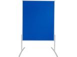 Moderationstafel Franken Pro Line, Hoch- & Querformat, beidseitig verwendbar, B 1200 x H 1500 mm, Filzoberfläche blau