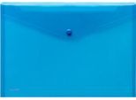 FolderSys Dokumententasche, DIN A4 quer, Druckknopfverschluss, PP, blau transparent