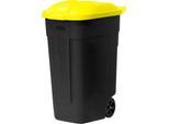 Container mit Deckel, anthrazit, Deckel gelb