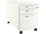 Schäfer Shop Select Rollcontainer 126, 1 Utensilienauszug, 1 Hängeregistratur-Auszug, 1 Schublade, Griff rund, B 435 x T 765 x H 577 mm, weiß/weiß