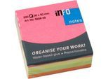 INFO Haftnotizen Brillant, 50 mm x 50 mm, 1 x 240 Blatt, gelb, orange, grün, pink